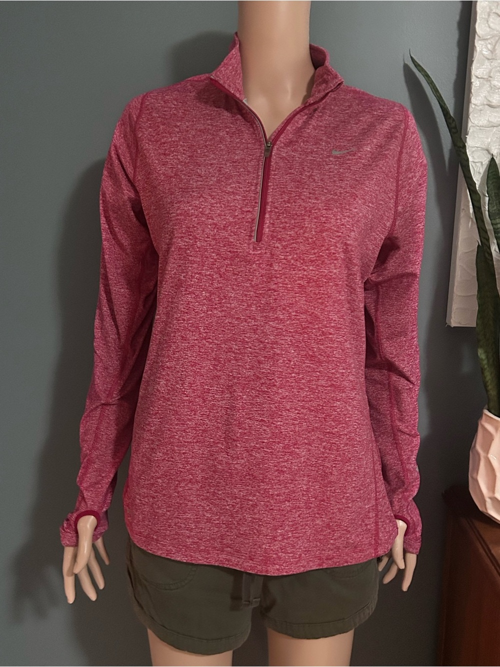 Nike Heathered Rose Quarter-Zip Pullover